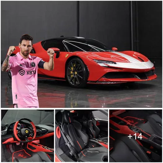 “Unveiling the Ferrari SF90: A Supercharged Beauty with a Unique Story behind it, Owned by Soccer Icon Lionel Messi”